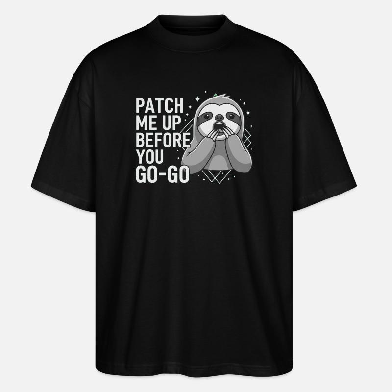 Patch Me Up Cyber Security Faultier - Stanley/Stella Oversized Unisex Bio T-Shirt Blaster 2.0 - Schwarz