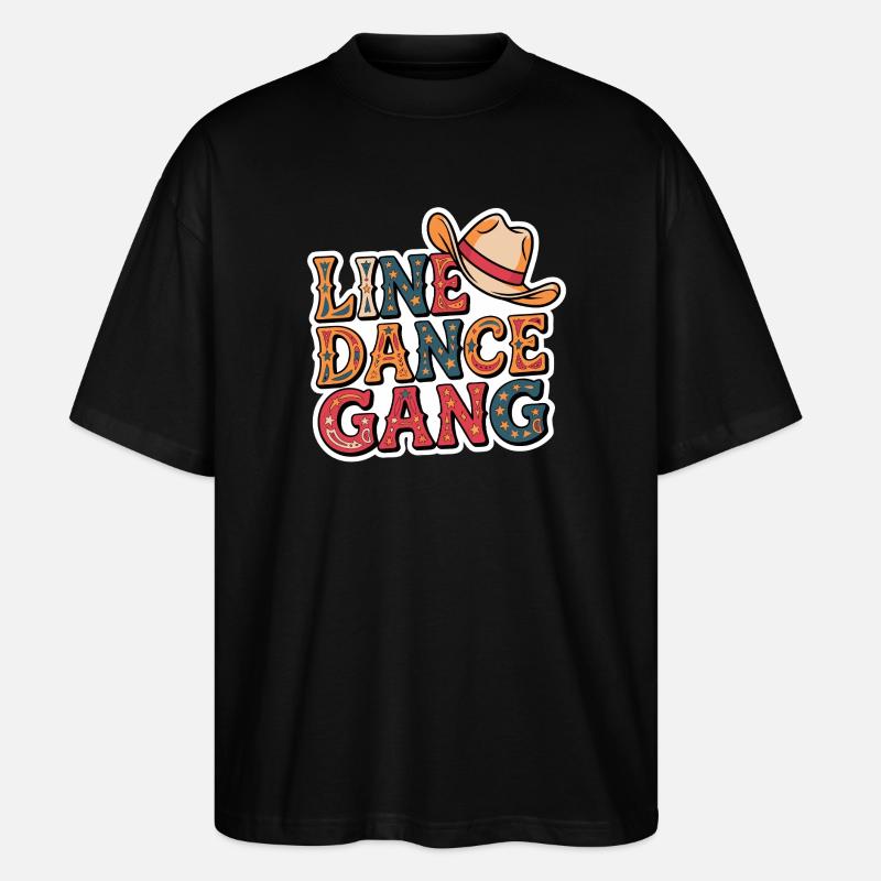 Line Dance Gang - Stanley/Stella Oversized Unisex Bio T-Shirt Blaster 2.0 - Schwarz