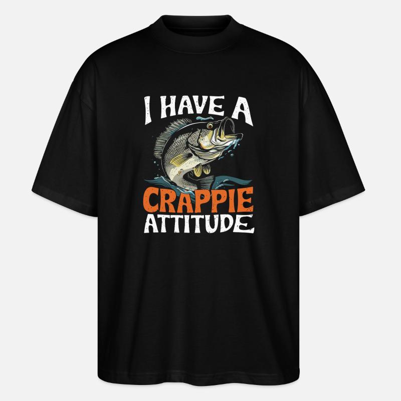 Crappie Attitude Fish Design - T-shirt bio Blaster 2.0 coupe oversize Stanley/Stella Unisexe - noir