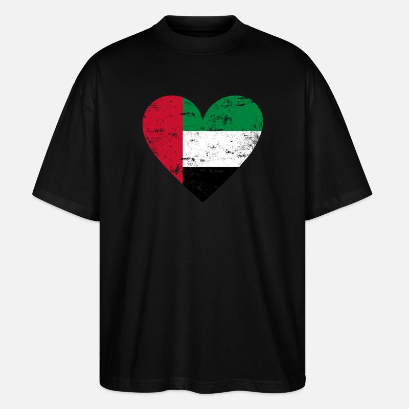 UAE Heart - Stanley/Stella Oversized Unisex Bio T-Shirt Blaster 2.0 - Schwarz