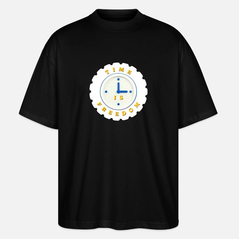Time is freedom - Stanley/Stella Oversized Unisex Organic T-shirt Blaster 2.0 - black