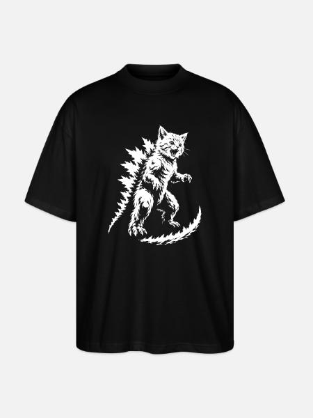 Spiky Fur Monster Silhouette - Stanley/Stella Oversized Unisex Organic T-shirt Blaster 2.0 - black