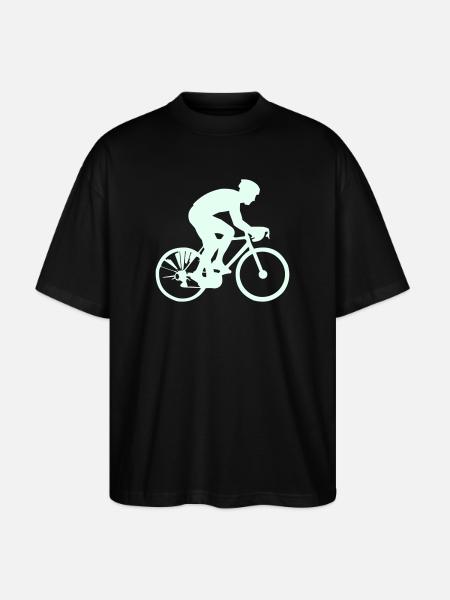 Cyclist Silhouette Mint - Stanley/Stella Oversized Unisex Organic T-shirt Blaster 2.0 - black