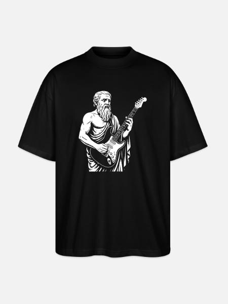 Ancient Philosopher plato plays the guitar - Stanley/Stella Oversized Unisex Organic T-shirt Blaster 2.0 - black