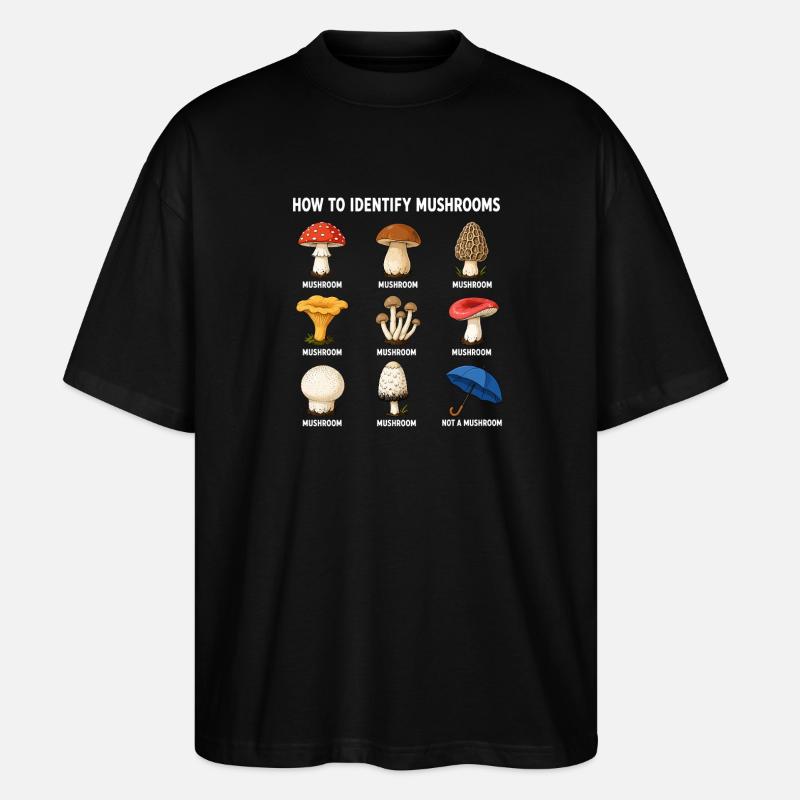 Comment identifier les champignons drôle - T-shirt bio Blaster 2.0 coupe oversize Stanley/Stella Unisexe - noir