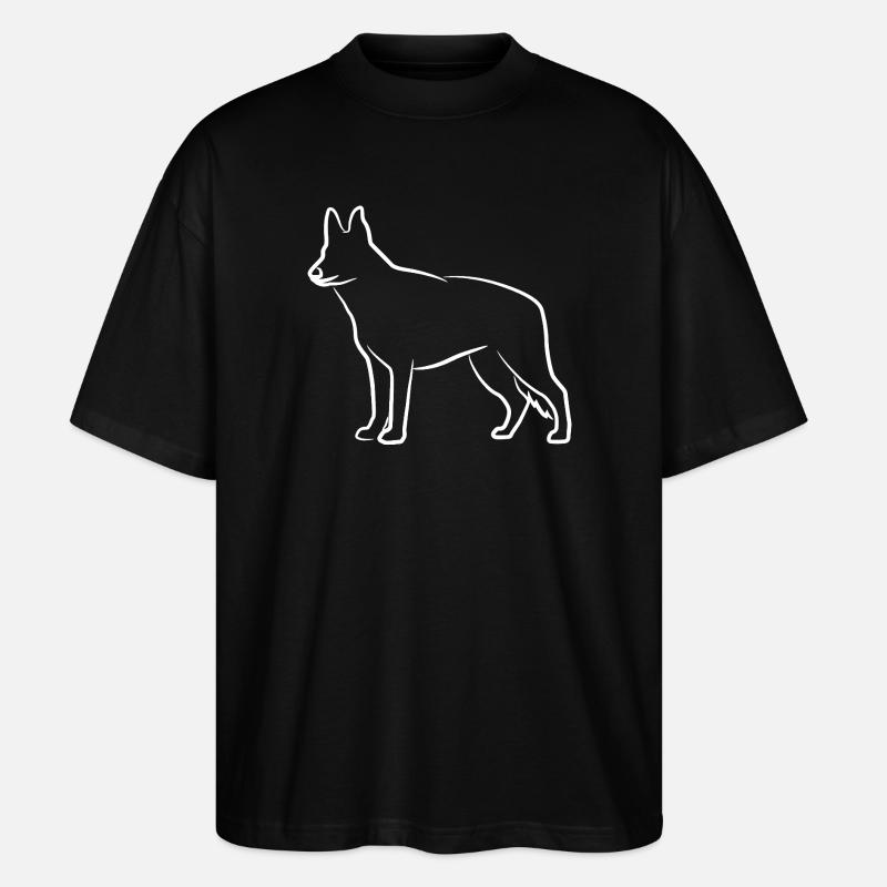 Deutscher Schäferhund Skizze - Stanley/Stella Oversized Unisex Bio T-Shirt Blaster 2.0 - Schwarz