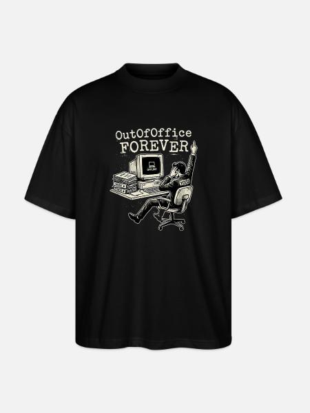 Out Of Office Freedom - Stanley/Stella Oversized Unisex Organic T-shirt Blaster 2.0 - black