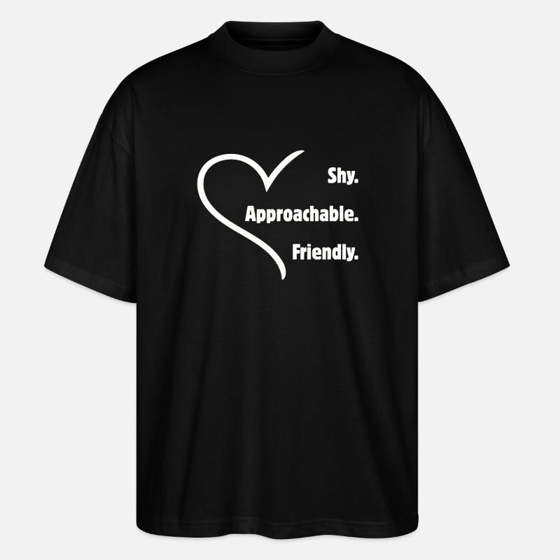Flirteurs introvertis timides amicaux accessibles - T-shirt bio Blaster 2.0 coupe oversize Stanley/Stella Unisexe - noir