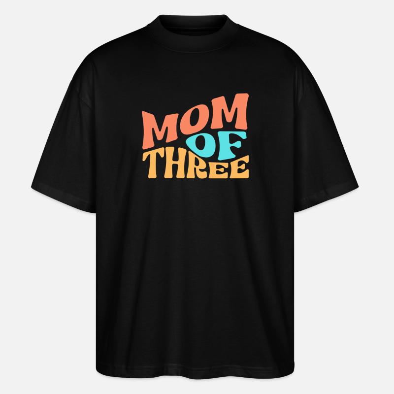 Maman de trois enfants - T-shirt bio Blaster 2.0 coupe oversize Stanley/Stella Unisexe - noir