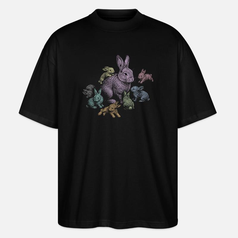 Rabbit - Stanley/Stella Oversized Unisex Organic T-shirt Blaster 2.0 - black