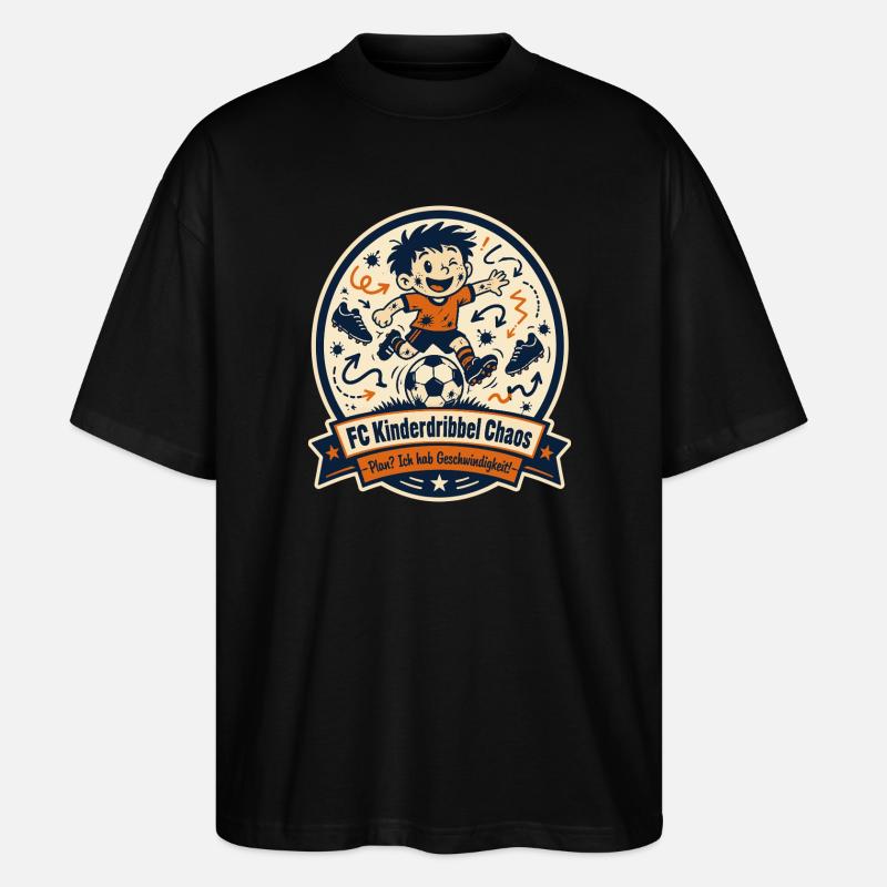 FC Kinderdribbel Chaos - Stanley/Stella Oversized Unisex Bio T-Shirt Blaster 2.0 - Schwarz