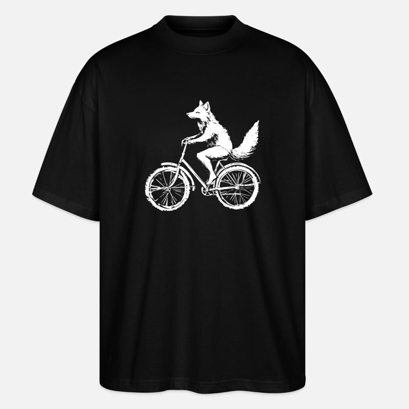 Bicycle Fox - Stanley/Stella Oversized Unisex Organic T-shirt Blaster 2.0 - black