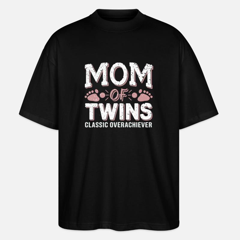 Maman de jumeaux – Classique surdouée - T-shirt bio Blaster 2.0 coupe oversize Stanley/Stella Unisexe - noir