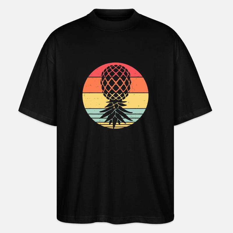 Sunset Pineapple Circle - Stanley/Stella Oversized Unisex Organic T-shirt Blaster 2.0 - black