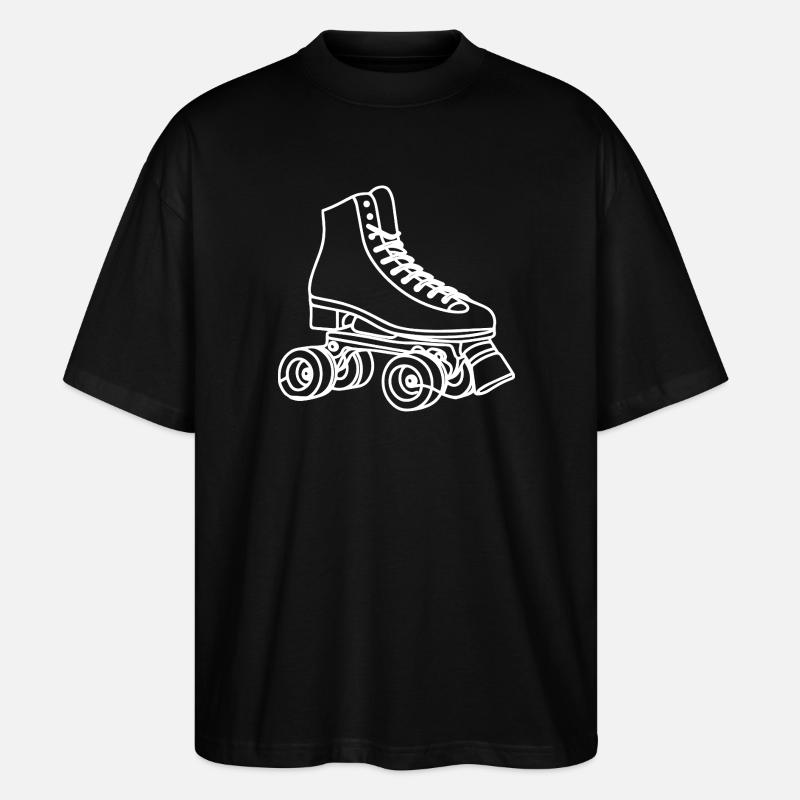 Dessin des patins à roulettes - T-shirt bio Blaster 2.0 coupe oversize Stanley/Stella Unisexe - noir