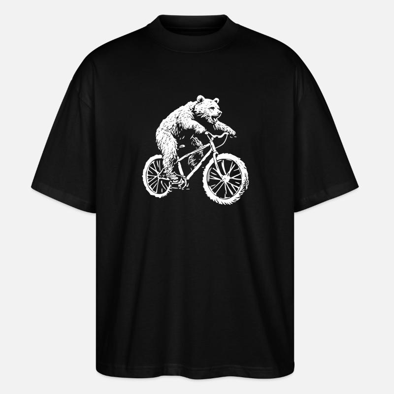 Fahrrad Bär - Stanley/Stella Oversized Unisex Bio T-Shirt Blaster 2.0 - Schwarz