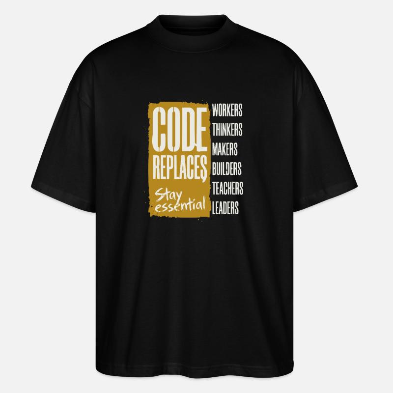 Anti AI Industrial Revolution - Stanley/Stella Oversized Unisex Bio T-Shirt Blaster 2.0 - Schwarz
