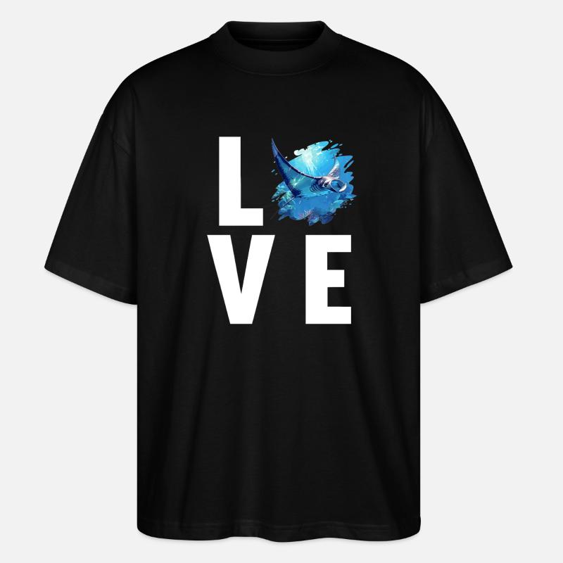 Rays Manta Rays - Stanley/Stella Oversized Unisex Organic T-shirt Blaster 2.0 - black