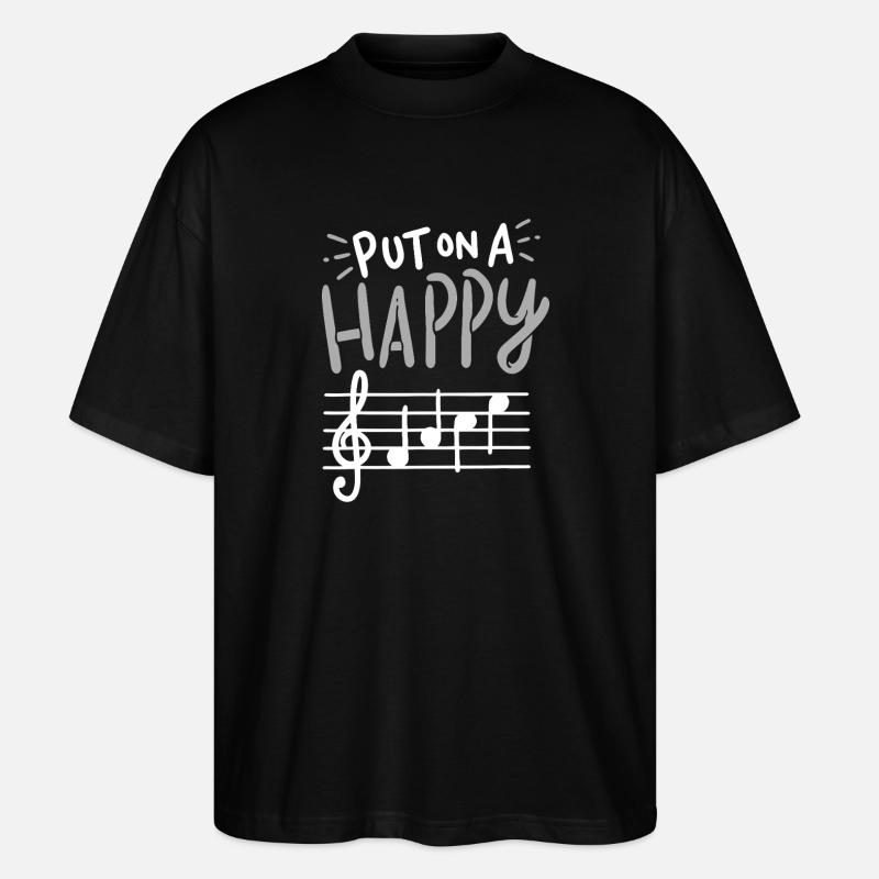 Leg eine fröhliche Melodie auf - Stanley/Stella Oversized Unisex Bio T-Shirt Blaster 2.0 - Schwarz