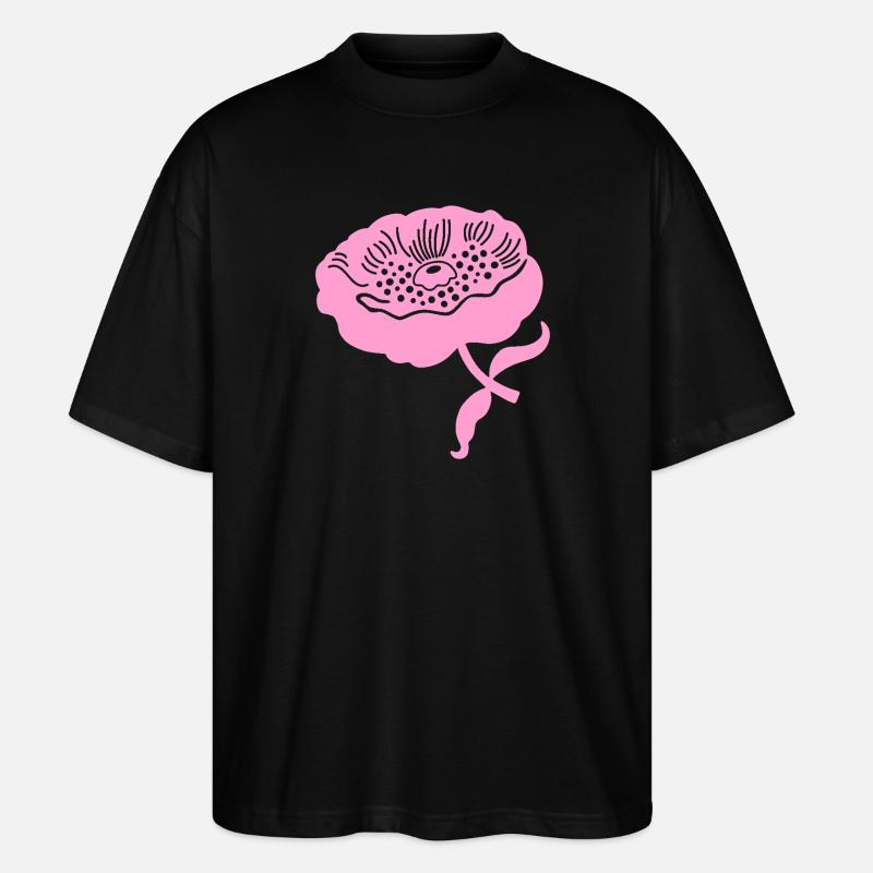 Pfingstrone L botanisch Pfingstrone L rosa - Stanley/Stella Oversized Unisex Bio T-Shirt Blaster 2.0 - Schwarz