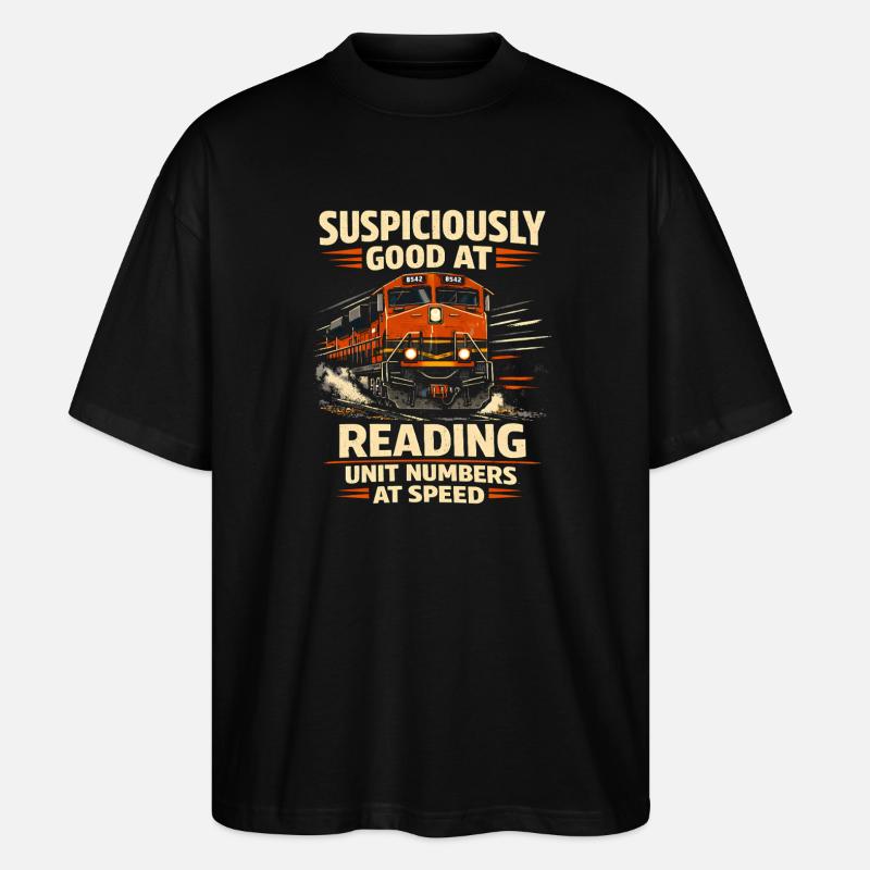Zugnummern im Tempo | Trainspotting - Stanley/Stella Oversized Unisex Bio T-Shirt Blaster 2.0 - Schwarz