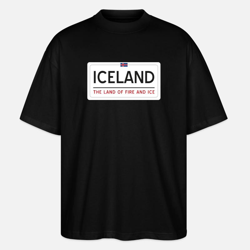 Island-Zeichen - Stanley/Stella Oversized Unisex Bio T-Shirt Blaster 2.0 - Schwarz