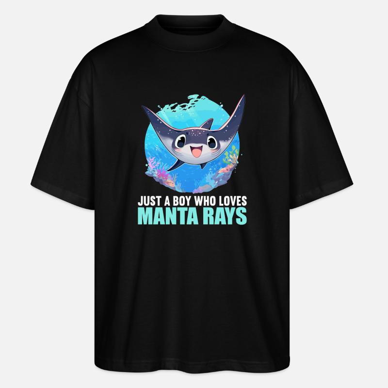 Rochen Mantarochen - Stanley/Stella Oversized Unisex Bio T-Shirt Blaster 2.0 - Schwarz
