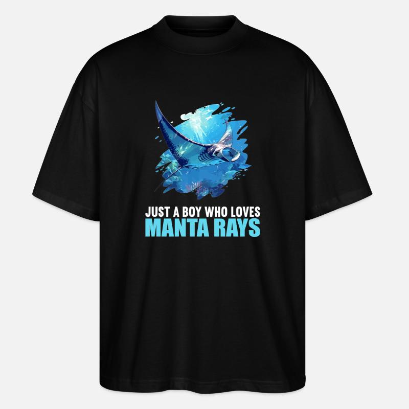 Rochen Mantarochen - Stanley/Stella Oversized Unisex Bio T-Shirt Blaster 2.0 - Schwarz