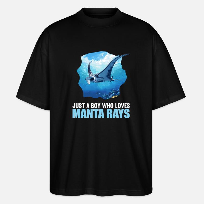 Rochen Mantarochen - Stanley/Stella Oversized Unisex Bio T-Shirt Blaster 2.0 - Schwarz