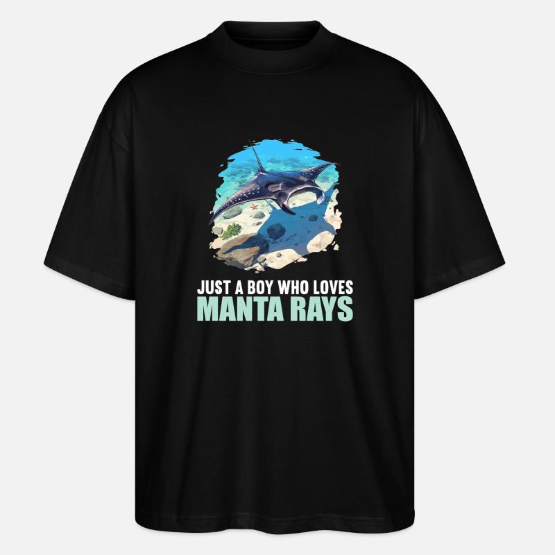 Rochen Mantarochen - Stanley/Stella Oversized Unisex Bio T-Shirt Blaster 2.0 - Schwarz