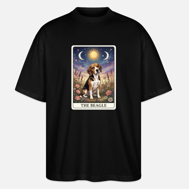 Beagle Tarotkarte - Stanley/Stella Oversized Unisex Bio T-Shirt Blaster 2.0 - Schwarz