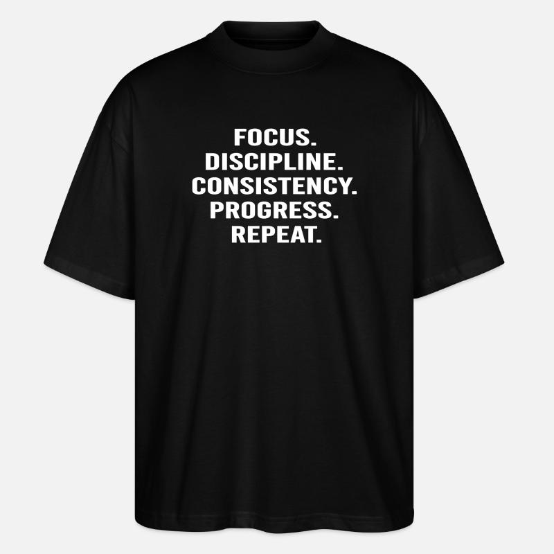 Concentration, discipline, progression, répétition. - T-shirt bio Blaster 2.0 coupe oversize Stanley/Stella Unisexe - noir