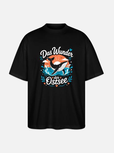 Wunder der Ostsee – Wal & Sonne - Stanley/Stella Oversized Unisex Bio T-Shirt Blaster 2.0 - Schwarz