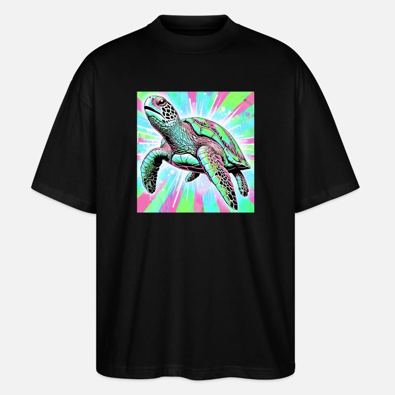 turtle - Stanley/Stella Oversized Unisex Organic T-shirt Blaster 2.0 - black