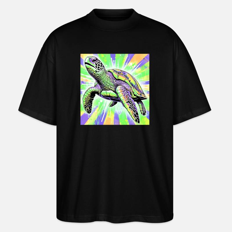 turtle - Stanley/Stella Oversized Unisex Organic T-shirt Blaster 2.0 - black
