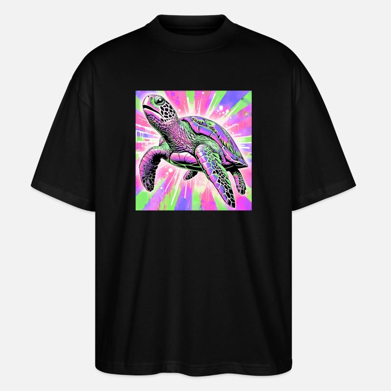 turtle - Stanley/Stella Oversized Unisex Organic T-shirt Blaster 2.0 - black