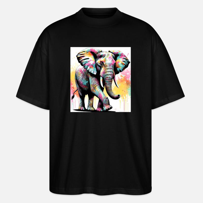 éléphant - T-shirt bio Blaster 2.0 coupe oversize Stanley/Stella Unisexe - noir