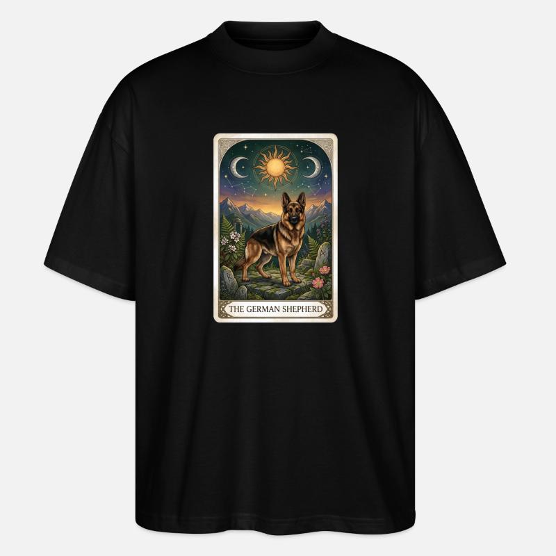 German Shepherd Tarot - Stanley/Stella Oversized Unisex Organic T-shirt Blaster 2.0 - black