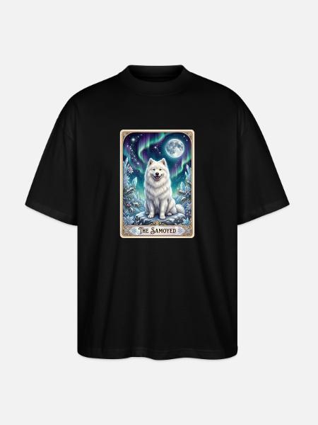 Samoyeds under the Northern Lights - Stanley/Stella Oversized Unisex Organic T-shirt Blaster 2.0 - black