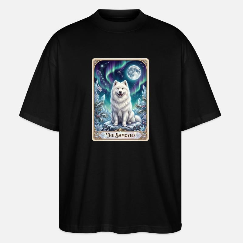 Samojede unter Nordlichtern - Stanley/Stella Oversized Unisex Bio T-Shirt Blaster 2.0 - Schwarz