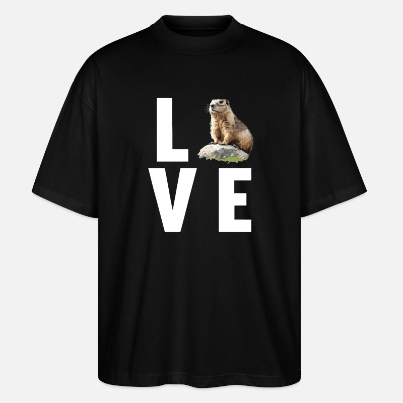 Murmeltiere Murmeltier - Stanley/Stella Oversized Unisex Bio T-Shirt Blaster 2.0 - Schwarz