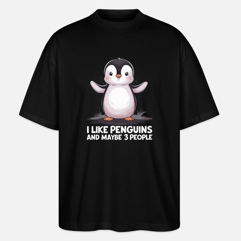 Drôle de Pingouin Dire Imprimer - T-shirt bio Blaster 2.0 coupe oversize Stanley/Stella Unisexe - noir