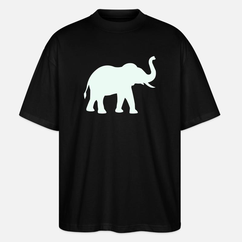 Elefanten Silhouette Mintpastell - Stanley/Stella Oversized Unisex Bio T-Shirt Blaster 2.0 - Schwarz