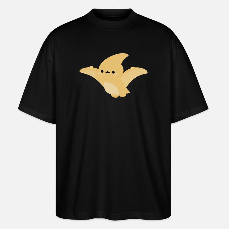 Pavot ptérodactyle de Kawaii - T-shirt bio Blaster 2.0 coupe oversize Stanley/Stella Unisexe - noir
