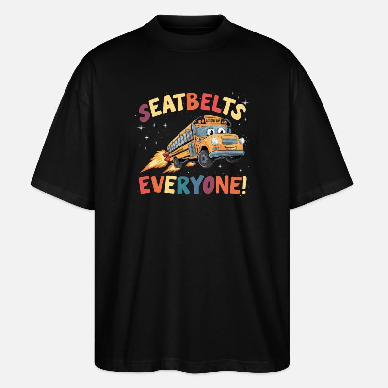 Weltraum-Schulbus Raketenflug - Stanley/Stella Oversized Unisex Bio T-Shirt Blaster 2.0 - Schwarz