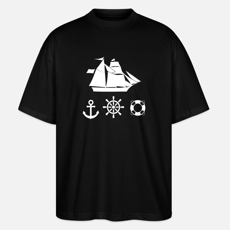 Segeln - Stanley/Stella Oversized Unisex Bio T-Shirt Blaster 2.0 - Schwarz