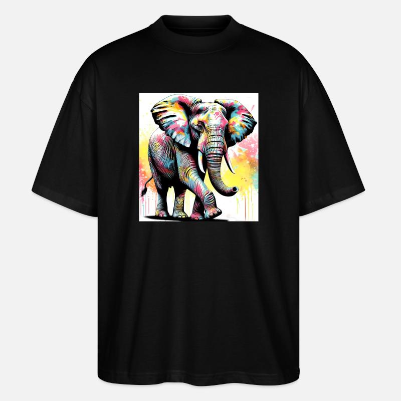 éléphant - T-shirt bio Blaster 2.0 coupe oversize Stanley/Stella Unisexe - noir