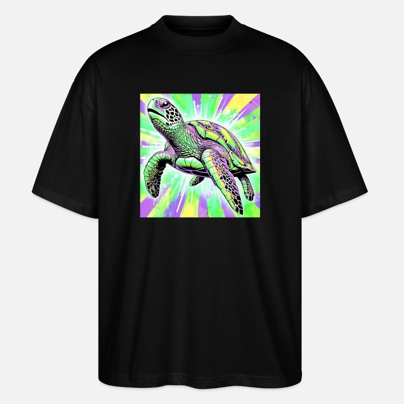tortue - T-shirt bio Blaster 2.0 coupe oversize Stanley/Stella Unisexe - noir
