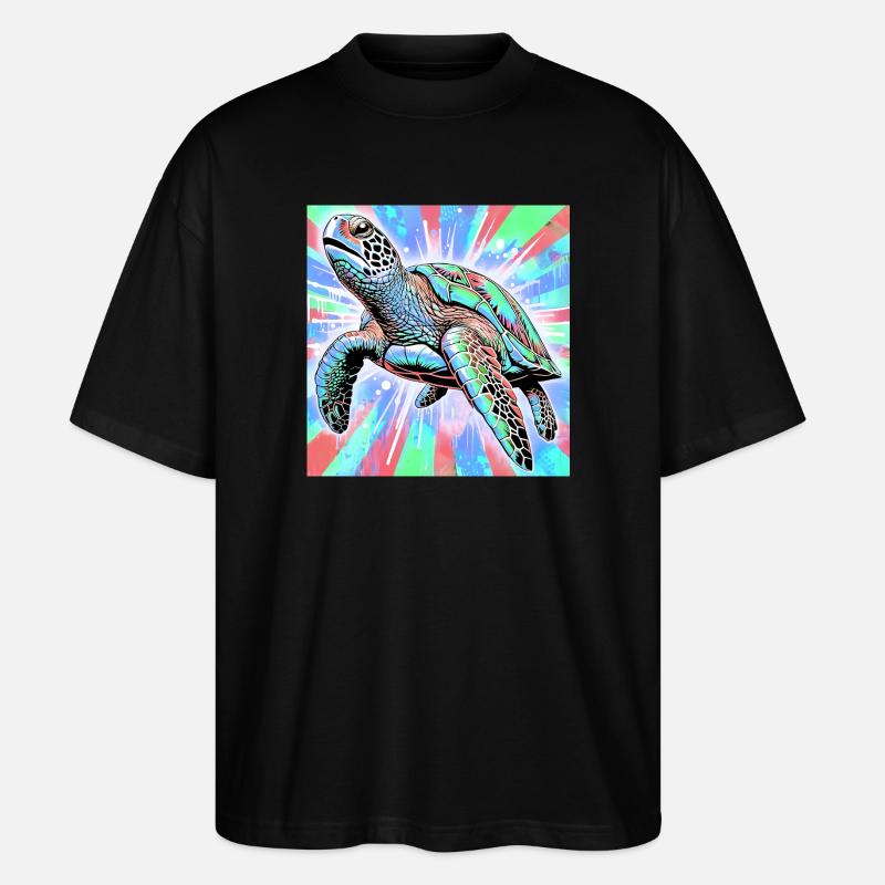 turtle - Stanley/Stella Oversized Unisex Organic T-shirt Blaster 2.0 - black