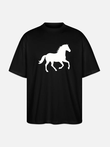 Silhouette d’un cheval sauvage - T-shirt bio Blaster 2.0 coupe oversize Stanley/Stella Unisexe - noir